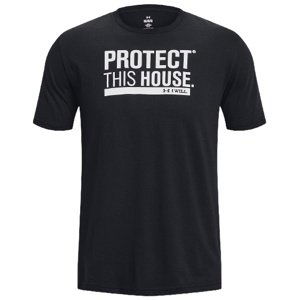 Pánské bavlněné tričko Under Armour Protect This House SS - black - M - 1379022-001