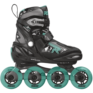 Roces - Moody TIF - Black/Aqua - nastavitelné in-line brusle Velikost (brusle): 36 - 40