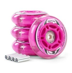 SFR - Light Up Inline Wheels - 64, 70, 72 mm - Pink Průměr koleček: 70 mm