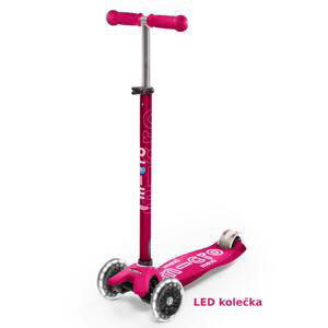 Micro - Maxi Deluxe LED Pink - Dětská koloběžka