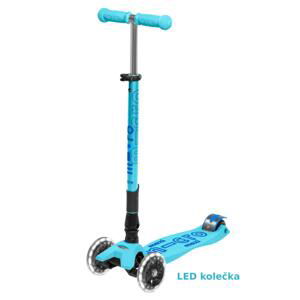 Micro - Maxi Deluxe LED Bright Blue - Dětská skládací koloběžka