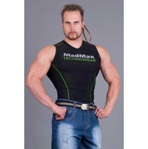 MADMAX Kompresní triko bez rukávů, M, černo-zelená