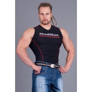 MADMAX Kompresní triko bez rukávů, XL, černo-červená