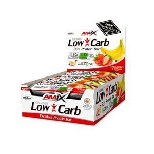 AMIX Low-Carb 33% Protein Bar, Strawberry-Banana, 15x60g