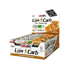 AMIX Low-Carb 33% Protein Bar, Peanut Butter Cookies, 15x60g