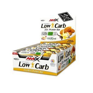 AMIX Low-Carb 33% Protein Bar, Vanilla-Almond, 15x60g