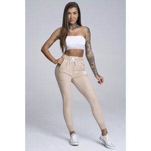 Gym Glamour Tepláky Boyfriend Beige, S, beige