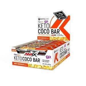 AMIX KetoLean Keto goBHB Coco Bar , White Chocolate, 20x40g