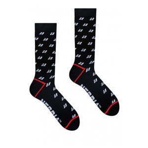 Nebbia N-Pattern vysoké ponožky 104, černá, 43-46