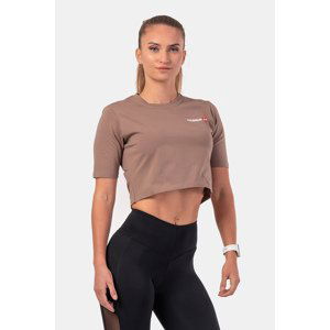 Nebbia Minimalist Logo NEBBIA crop top 600 , L, hnědá