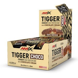 AMIX TIGGER Zero Choco Protein Bar, 20x60g, Tripple Brownies