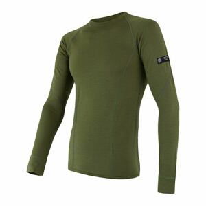 SENSOR MERINO ACTIVE pánské triko dl.rukáv safari green Velikost: XXL