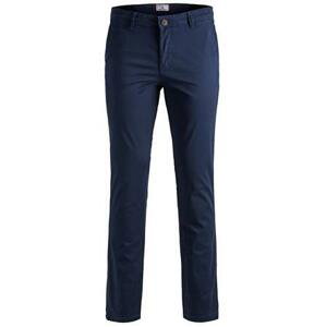 Jack&Jones Pánské kalhoty JJIMARCO Slim Fit 12150148 Navy Blazer 31/32