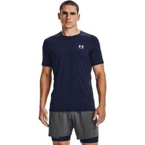 Under Armour Pánské triko HG Armour Fitted SS midnight navy XXL, Tmavě, modrá