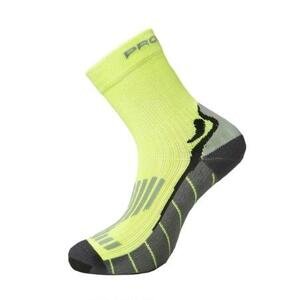 PROGRESS RUNNING HIGH SOX běžecké ponožky 39-42 reflexní žlutá/šedá, 6-8