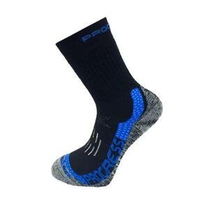 PROGRESS X-TREME zimní turistické ponožky s Merinem 39-42 černá/modrá, 6-8