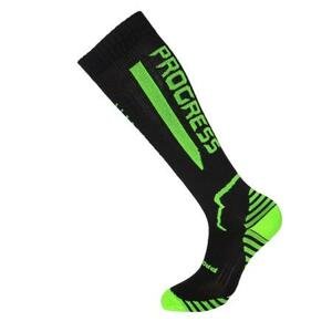 PROGRESS COMPRESS SOX compression knee socks 39-41 černá/neon zelená
