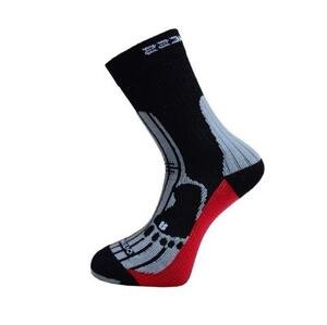 PROGRESS MERINO turistické ponožky 6-8 černá/šedá/červená