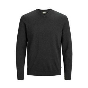 Jack&Jones Pánský svetr JJEBASIC 12137194 Dark Grey Melange XL