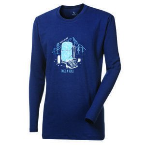 PROGRESS VANDAL "HIKE" pánské triko s dlouhým rukávem s bambusem XL tm.modrá, Tmavě