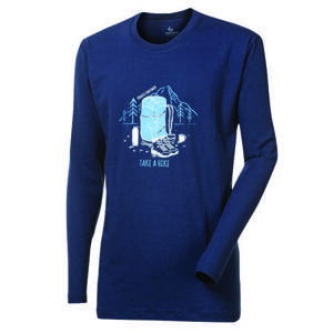 PROGRESS VANDAL "HIKE" pánské triko s dlouhým rukávem s bambusem XXL tm.modrá, Tmavě