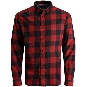 Jack&Jones Pánská košile JJEGINGHAM Slim Fit 12181602 Brick Red L