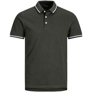 Jack&Jones PLUS Pánské polo triko Slim Fit JJEPAULOS 12143859 Forest Night 4XL, XXXXL