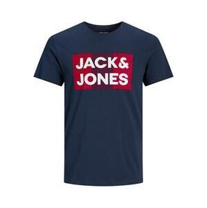 Jack&Jones PLUS Pánské triko JJELOGO Regular Fit 12158505 Navy Blazer 6XL