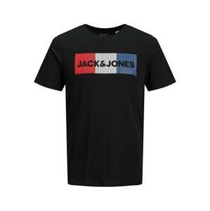 Jack&Jones PLUS Pánské triko JJELOGO Regular Fit 12158505 Black 6XL