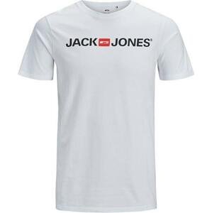 Jack&Jones PLUS Pánské triko JJECORP Regular Fit 12184987 White 4XL, XXXXL