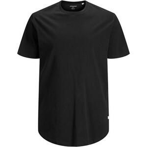 Jack&Jones PLUS Pánské triko JJENOA Long Line Fit 12184933 Black 7XL