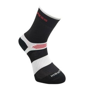 Progress ponožky CYCLING HIGH SOX černo-bílé 6-8, Černá / bílá