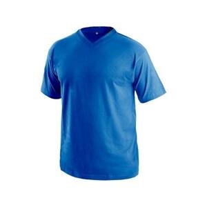 Tričko s krátkým rukávem DALTON, výstřih do V, středně modrá, vel. 5XL