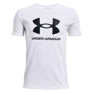 Under Armour Dětské triko Sportstyle Logo SS - velikost YL white YS, Bílá, 127, –, 137