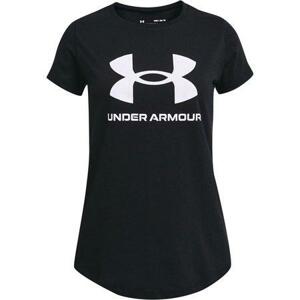 Under Armour Dívčí triko Live Sportstyle Graphic SS black YS, Černá, 127, –, 137