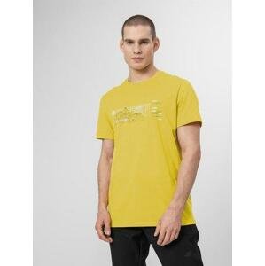 4F Pánské bavlněné tričko, Žlutá, M