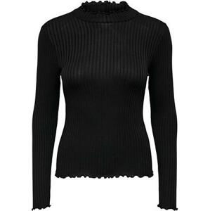 Jacqueline de Yong Dámské triko JDYFRANSISKA Stretch Fit 15228065 Black M