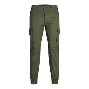 Jack&Jones Pánské kalhoty JPSTPAUL Tapered Fit 12141844 Olive Night 31/32