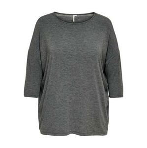 ONLY CARMAKOMA Dámské triko CARLAMOUR 3/4 TOP Regular Fit 15229806 Dark Grey Melange 5XL/6XL