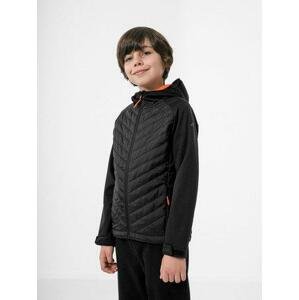 4F Dětská softshellová bunda, deep, black, 140