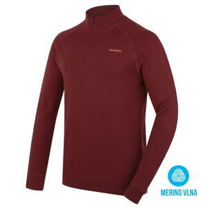 Husky Pánská merino mikina Aron Zip M bordo XL