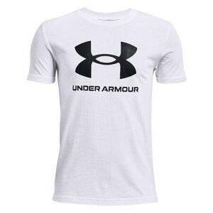 Under Armour Dětské triko Sportstyle Logo SS - velikost YL white YM, Bílá, 137, –, 150