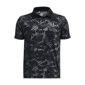 Under Armour Dětské polo tričko Playoff Printed SS Polo - velikost YS black YM, Černá, 137, –, 150