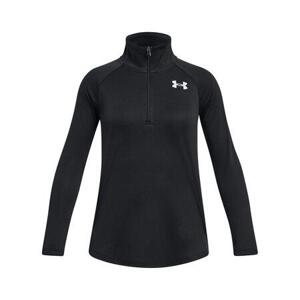 Under Armour Dívčí tričko Tech Graphic 1/2 Zip - velikost YL black YXL, Černá, 160 - 170