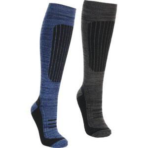 Trespass Lyžařské ponožky LANGDON II - MALE SKI SOCK (2 PAIR PACK) - velikost 4/7 navy/ carbon melange 7/11, 41 - 45