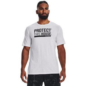 Under Armour Pánské bavlněné tričko Protect This House SS white XL, Bílá