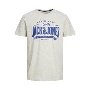 Jack&Jones Pánské triko JJELOGO Standard Fit 12238252 White Melange XXL