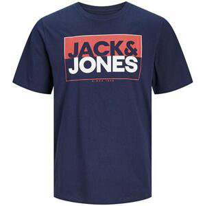Jack&Jones Pánské triko JCOBOX Standard Fit 12248123 Navy Blazer XL