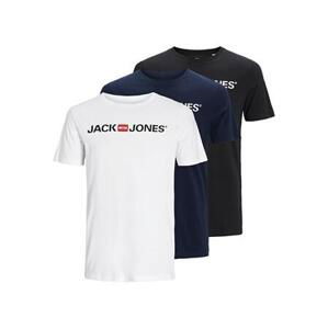 Jack&Jones 3 PACK - pánské triko JJECORP Slim Fit 12191330 Black/White/Navy S