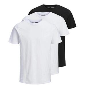 Jack&Jones 3 PACK - pánské triko JJEORGANIC Slim Fit 12191759 Black 1Black 1White 1White M